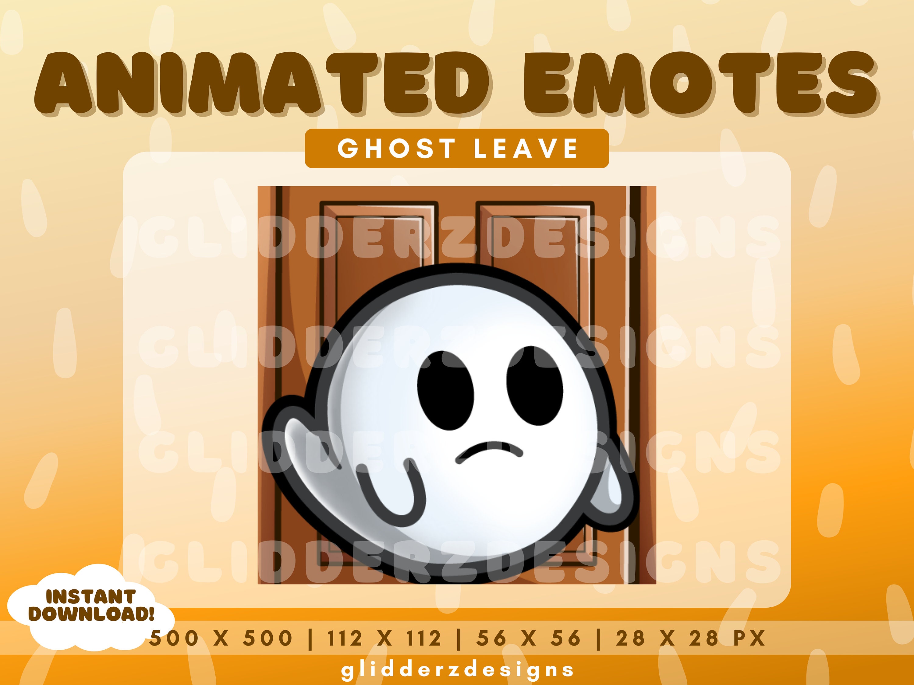 Ghost Leave Animated Emote | Leave Twitch Emote | Cute Ghost Twitch Emotes | White Ghost Animated Emotes | Leave Emote Twitch