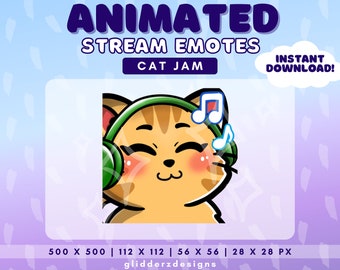 Cat Jam Emote Animated | Jam Twitch Emote Animated | Cat Music Emote  Animated | Orange Cat Jam Emote Twitch | Cat Animated Discord Emote