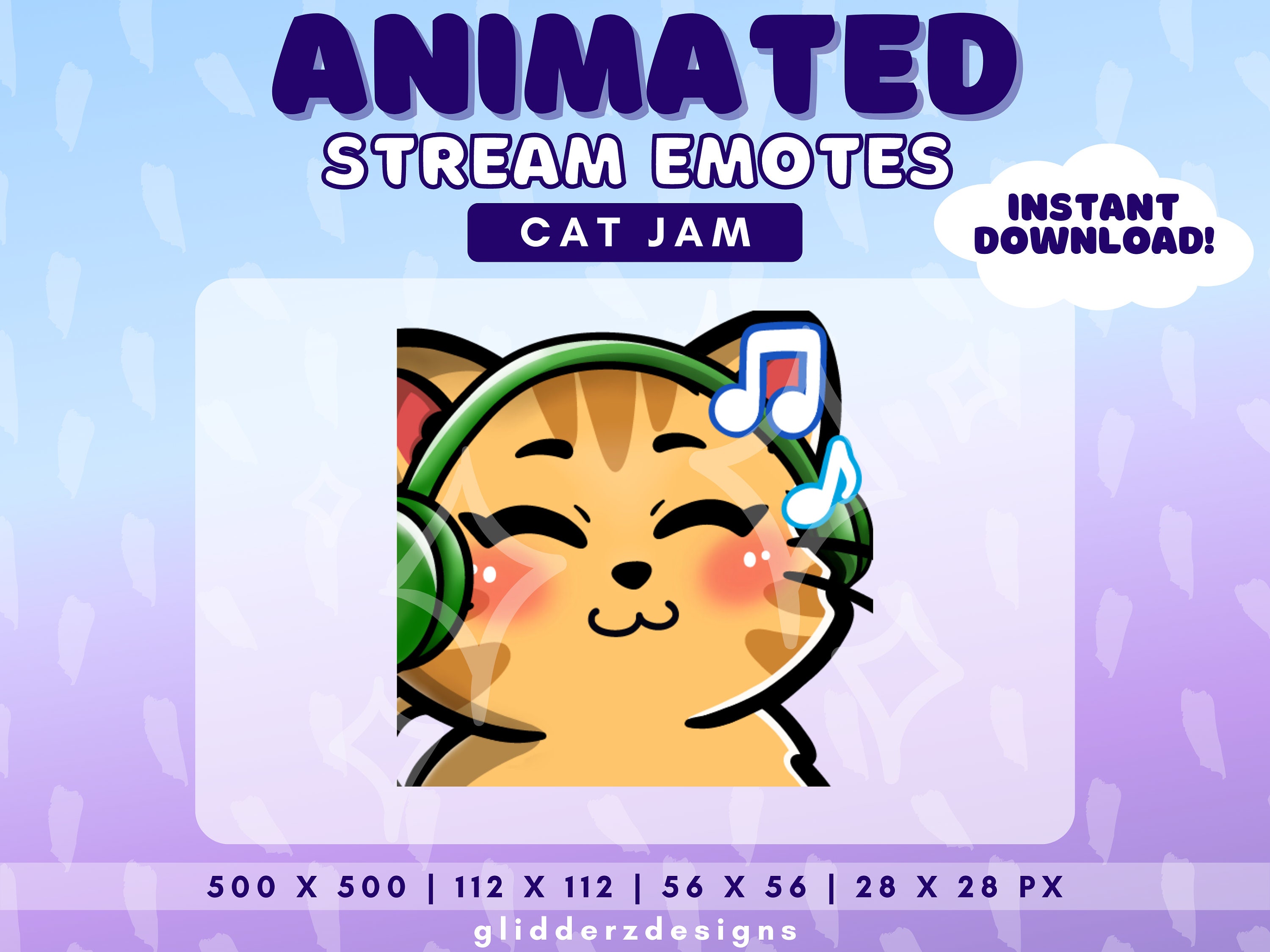 Cat Jam Emote Animated Jam Twitch Emote Animated Cat Music Etsy