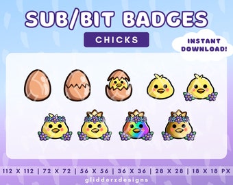 Chick Sub Badges Twitch | Chick Twitch Badges | Chick Stream Badge Twitch | Twitch Stream Badges | Bird Sub Badge | Chicken Sub Badge
