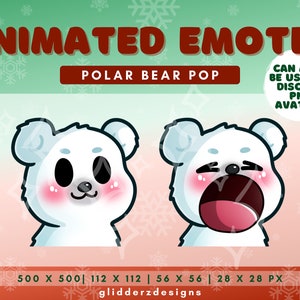 Polar Bear Pop Twitch Emote Animated | Pop Emote Twitch | Polar Bear Animated Emote | Polar Bear Twitch Emotes