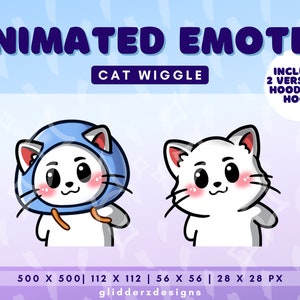 Wiggle Cat Emote Animated | Wiggle Twitch Emote Animated | White Cat Twitch Emotes | White Cat Wiggle Emote