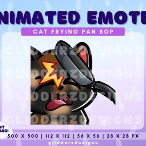 Tortoiseshell Cat Bop Animated Emote | Frying Pan Emote Twitch | Cute Cat Twitch Emotes | Torti Cat Emotes Animated | Bop Twitch Emote