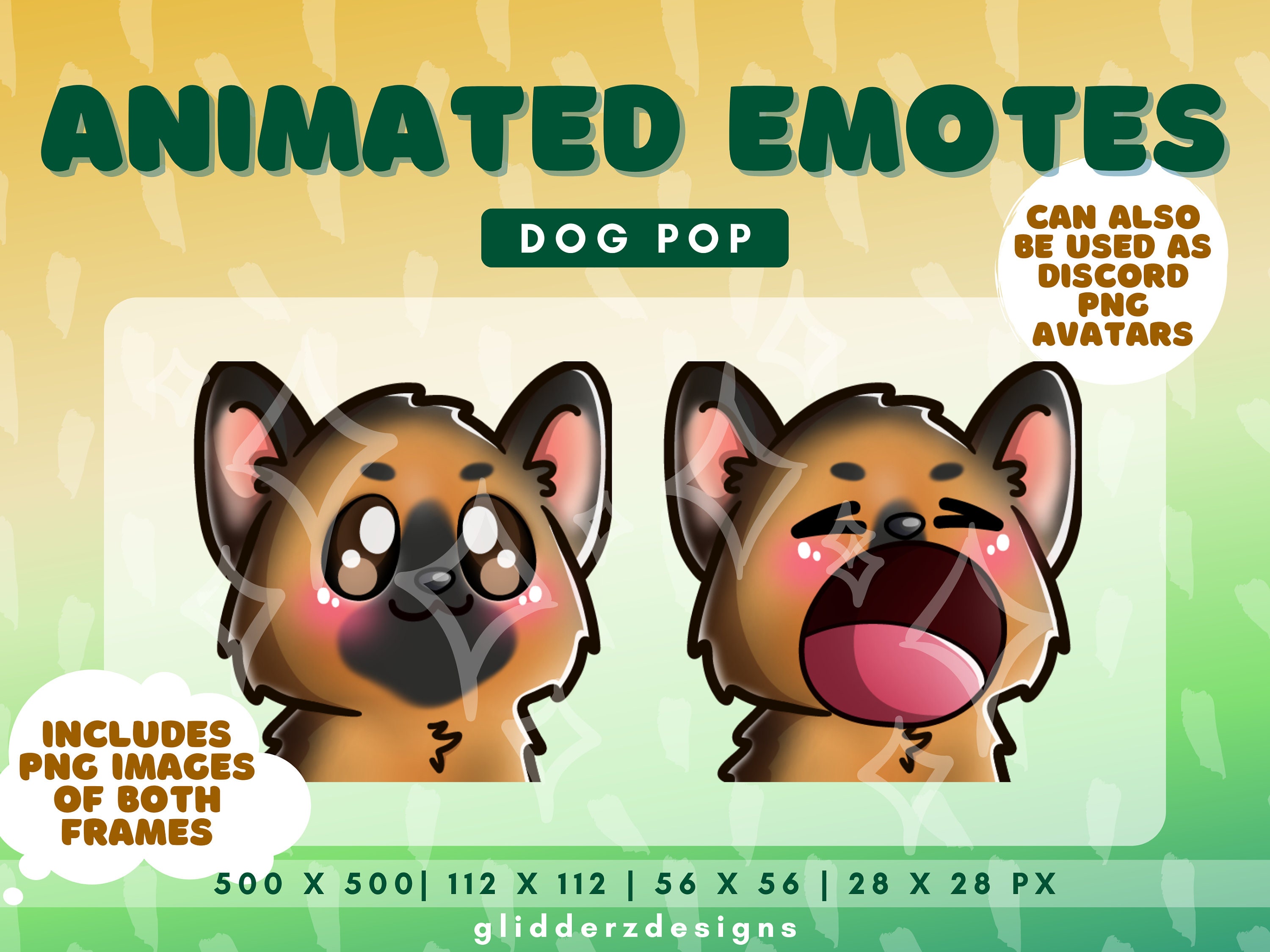 Animated Kawaii German Shepherd Dance Emote Twitch Discord 