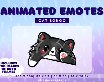Bongo Cat Twitch Emote Animated | Bongo Cat Animated Emote | Tuxedo Cat Bongo Emote | Bongo Emote Twitch | Tuxedo Cat Emotes