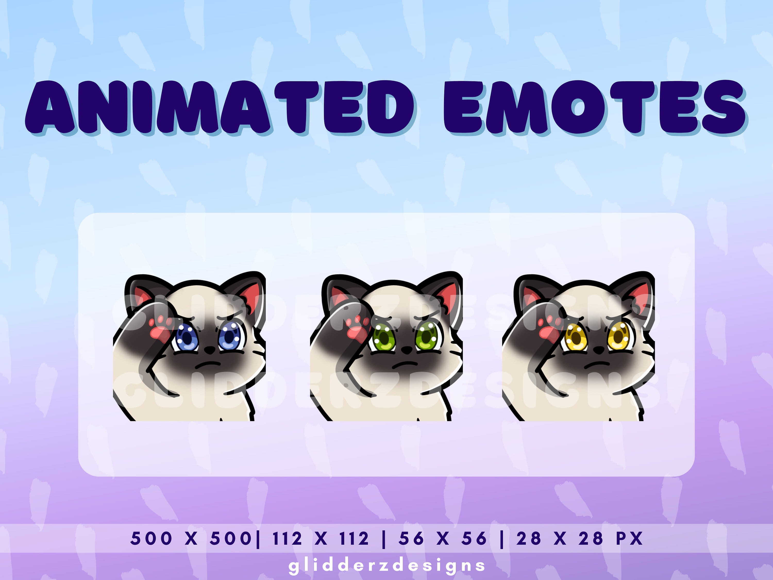 Siamese Cat Salute Animated Emote | Siamese Cat Animated Emote