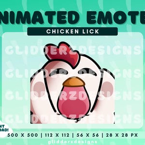 Chicken Lick Animated Emote | Lick Twitch Emote | Cute Chicken Twitch Emotes | Chicken Animated Emotes