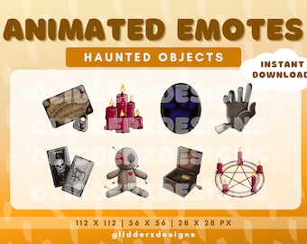 Haunted Objects Animated Twitch Emotes | 8 Paranormal Animated Emotes Twitch | Ghost Animated Emotes | Ghost Hunting Emotes