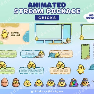 Chick ANIMATED Twitch Overlay Package | Chick Animated Stream Package | Chick Twitch Package | Chick Sub Badges Twitch | Stream Overlays