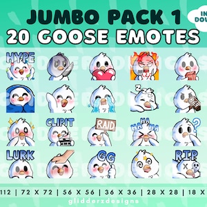 Goose Emote Twitch JUMBO-pakket 1 | 20 Goose Twitch-emotes | Leuke ganzenemotes | Goose Discord, YouTube en Twitch-emotes