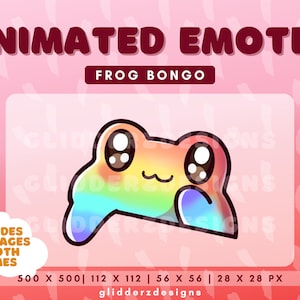 Rainbow Frog Bongo Emote Animated | Frog Bongo Animated Emote | Frog Bongo Emote | Bongo Emote Twitch | Animated Bongo Emote