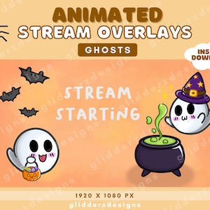 ANIMATED Halloween Twitch Overlay | Ghost Twitch Overlays | Halloween Overlay Twitch | Halloween Stream Overlay | Twitch Halloween Overlay
