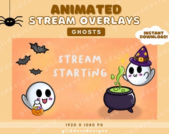 ANIMATED Halloween Twitch Overlay | Ghost Twitch Overlays | Halloween Overlay Twitch | Halloween Stream Overlay | Twitch Halloween Overlay