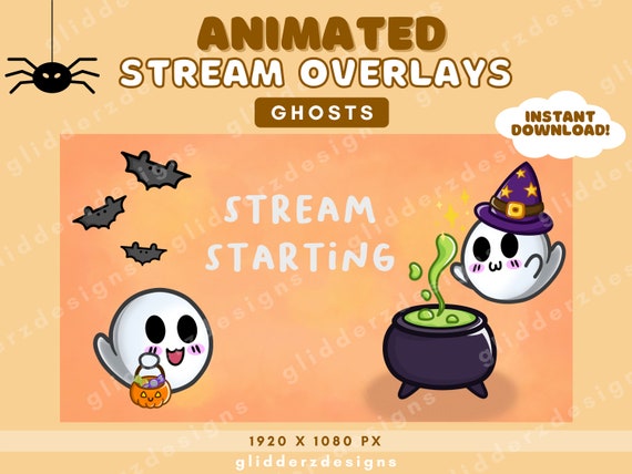 ANIMATED Halloween Twitch Overlay | Ghost Twitch Overlays | Halloween Overlay Twitch | Halloween Stream Overlay | Twitch Halloween Overlay