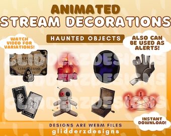 Haunted Objects Animated Stream Decoration | Paranormal Stream Decorations | Spooky Stream Decoration | Ghost Hunting Twitch Decoration