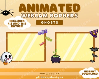 Animated Webcam Overlay | Halloween Webcam Frame Animated | Twitch Webcam Border | 2 Spooky Webcam Borders | Ghost Webcam Overlay