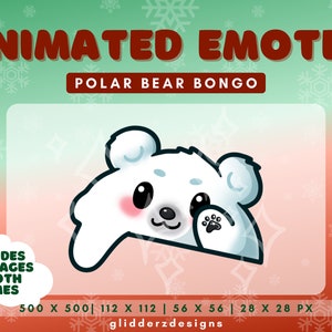 Polar Bear Bongo Twitch Emote | Polar Bear Bongo Animated Emote | Animated Bongo Emote | Polar Bear Animated Emotes Twitch