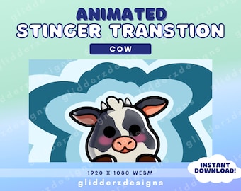 Cow Stinger Transition Twitch | | de transition du cours d’eau des vaches Transition de vache noir et blanc pour les streamers | Blue Stinger Transition