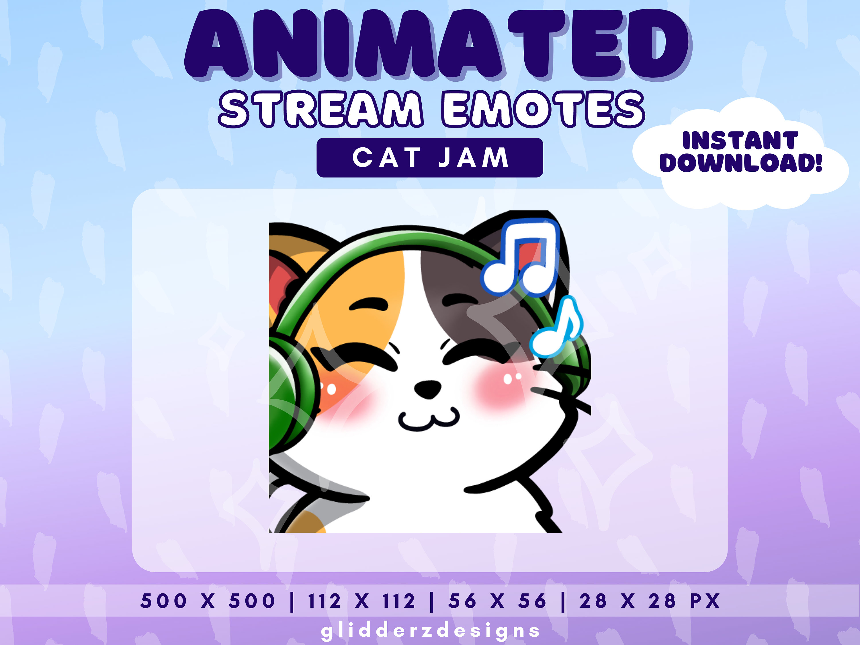 Calico Cat Jam Animated Twitch Emote Cat Jam Animated Emote Etsy