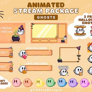 Halloween Overlay Twitch ANIMATED | Halloween Twitch Overlay | Halloween Twitch Package | Halloween Stream Package | Ghost Twitch Overlay