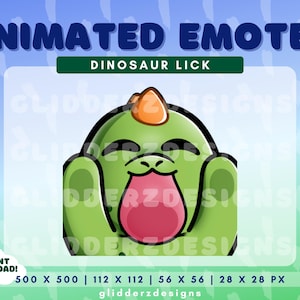 Dinosaur Lick Animated Emote | Lick Twitch Emote | Cute Dinosaur Twitch Emotes | Dinosaur Animated Emotes