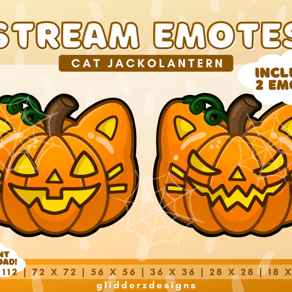 Pumpkin Cat Twitch Emote | Jackolantern Emote | Twitch Pumpkin Emote | Halloween Emotes | Halloween Discord Emote | Cat Pumpkin Stream Emote