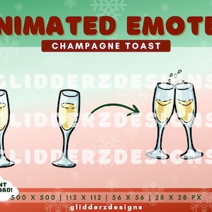 Champagne Toast Twitch Emote Animated | Holiday ANIMATED Twitch Emote | New Years Twitch Emote | Champagne Twitch Emote | Drunk Emote
