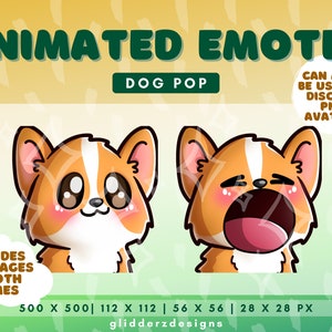 Corgi Pop Emote Animated | Pop Dog Emote Animated | Pop Animated Emote for Twitch, Discord | Corgi Twitch Emote | Pop Cat Emote