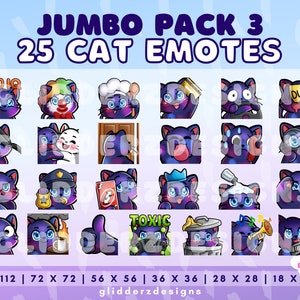 Galaxy Cat Twitch Emote Jumbo Pack 3 | Galaxy Cat Emotes | 25 Galaxy Cat Emotes for Discord, Twitch, Youtube