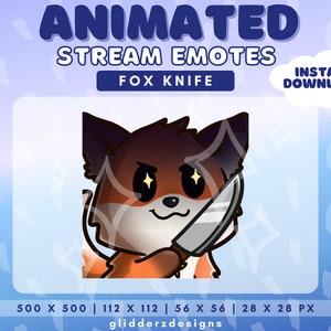 Knife Twitch Emote Animated | Animated Fox Emote | Orange Fox Animated Twitch Emote | Orange Fox Emote Animated | Knife Twitch Emote