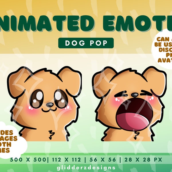 Golden Retriever Pop Emote Animated | Dog Pop Cat Emote | Pop Animated Emote for Twitch, Discord | Golden Retriever Twitch Emote