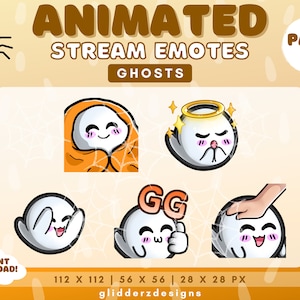ANIMATED Twitch Emotes Ghosts | Ghost Animated Emotes | Halloween Twitch Emotes | Ghost Discord Emotes | Animated Discord Emotes
