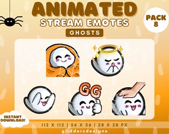 ANIMATED Twitch Emotes Ghosts | Ghost Animated Emotes | Halloween Twitch Emotes | Ghost Discord Emotes | Animated Discord Emotes