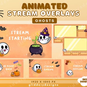 Twitch ハロウィーン オーバーレイ | ゴースト Twitch オーバーレイ | ハロウィーン アニメーション オーバーレイ | ストリーマー向けゴースト オーバーレイ | 不気味な Twitch オーバーレイ