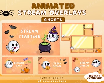 Twitch Halloween Overlay | Ghost Twitch Overlay | Halloween Animated Overlays | Ghost Overlays for Streamers | Spooky Twitch Overlay