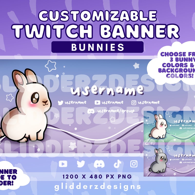 Twitch Bunny Profile Banner - Etsy