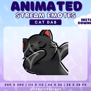 Dab Animated Twitch Emote Cat Dab Emote Animated Black Cat Animated ...