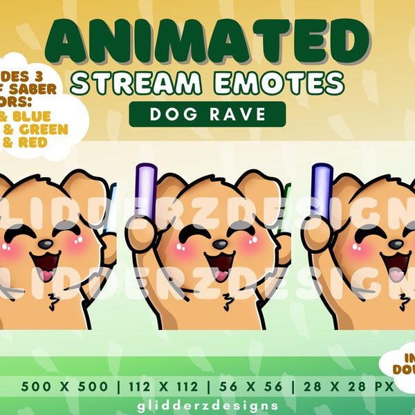 Golden Retriever Rave Emote Animated | Tan Dog Rave Animated Twitch Emote | Dog Animated Emote | Golden Retriever Twitch Emote Animated