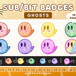 Ghost Sub Badge Twitch | Halloween Sub Badges Twitch | Spooky Twitch Stream Badges | Sub Badges Horror | Halloween Twitch Badges Ghosts