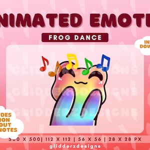 Dance ANIMATED Twitch Emote | Frog Dance Emote | Rainbow Frog Animated Emote | Rainbow Frog Emote | Dance Twitch Emote
