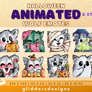 Wolf Halloween ANIMATED Twitch Emotes | 8 Animated AND Static Wolf Halloween Emotes | Halloween Animated Emotes | Wolf Twitch Emotes