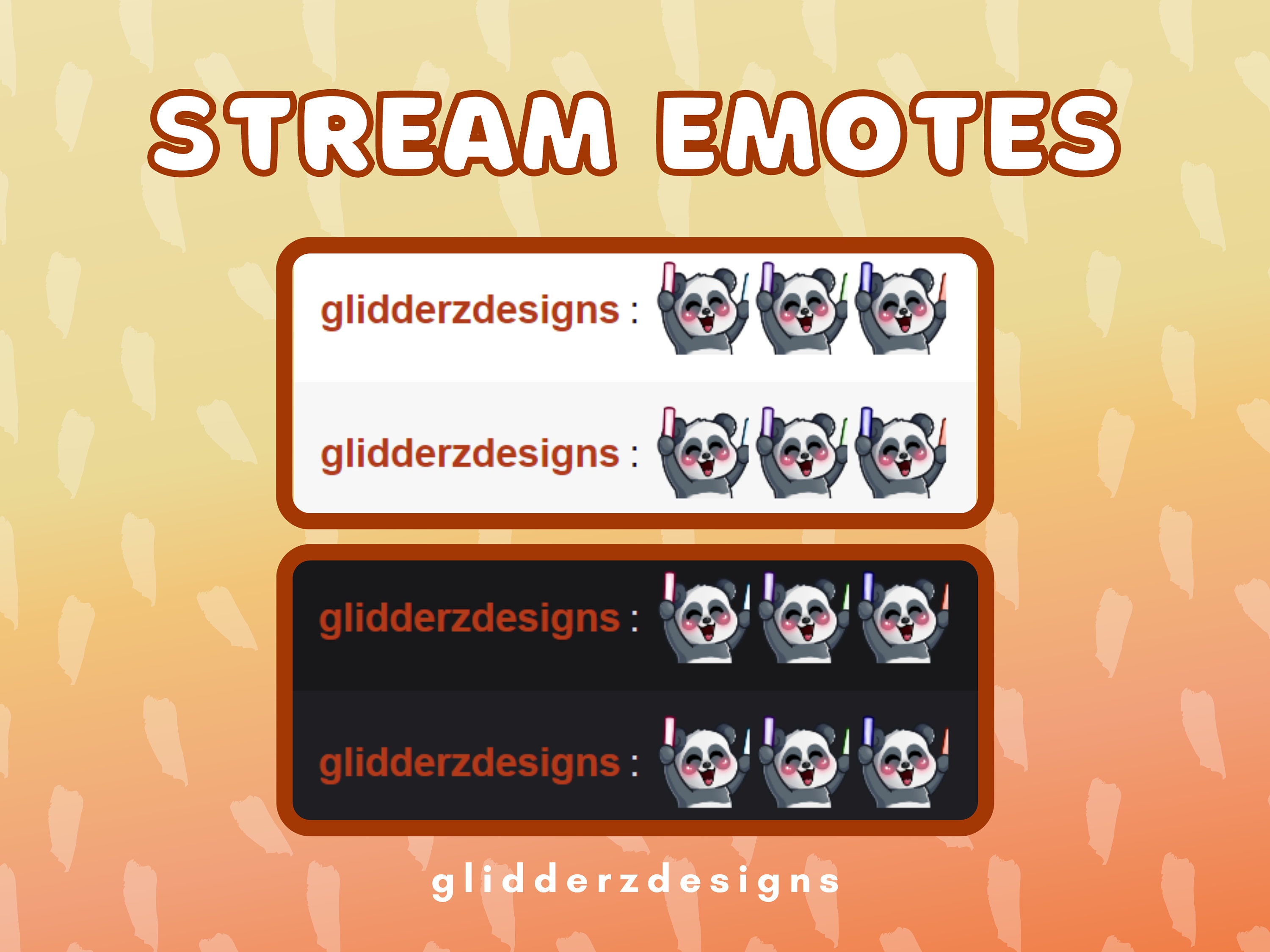 Panda Rave Panda Rave Emote ANIMATED / Panda Glow Stick Twitch Emote / Animated ...