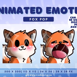 Fox Pop Cat Twitch Emote Animated | Pop Cat Animated Twitch Emote | Orange Fox Animated Emote | Fox Discord Avatar | Pop Cat Emote