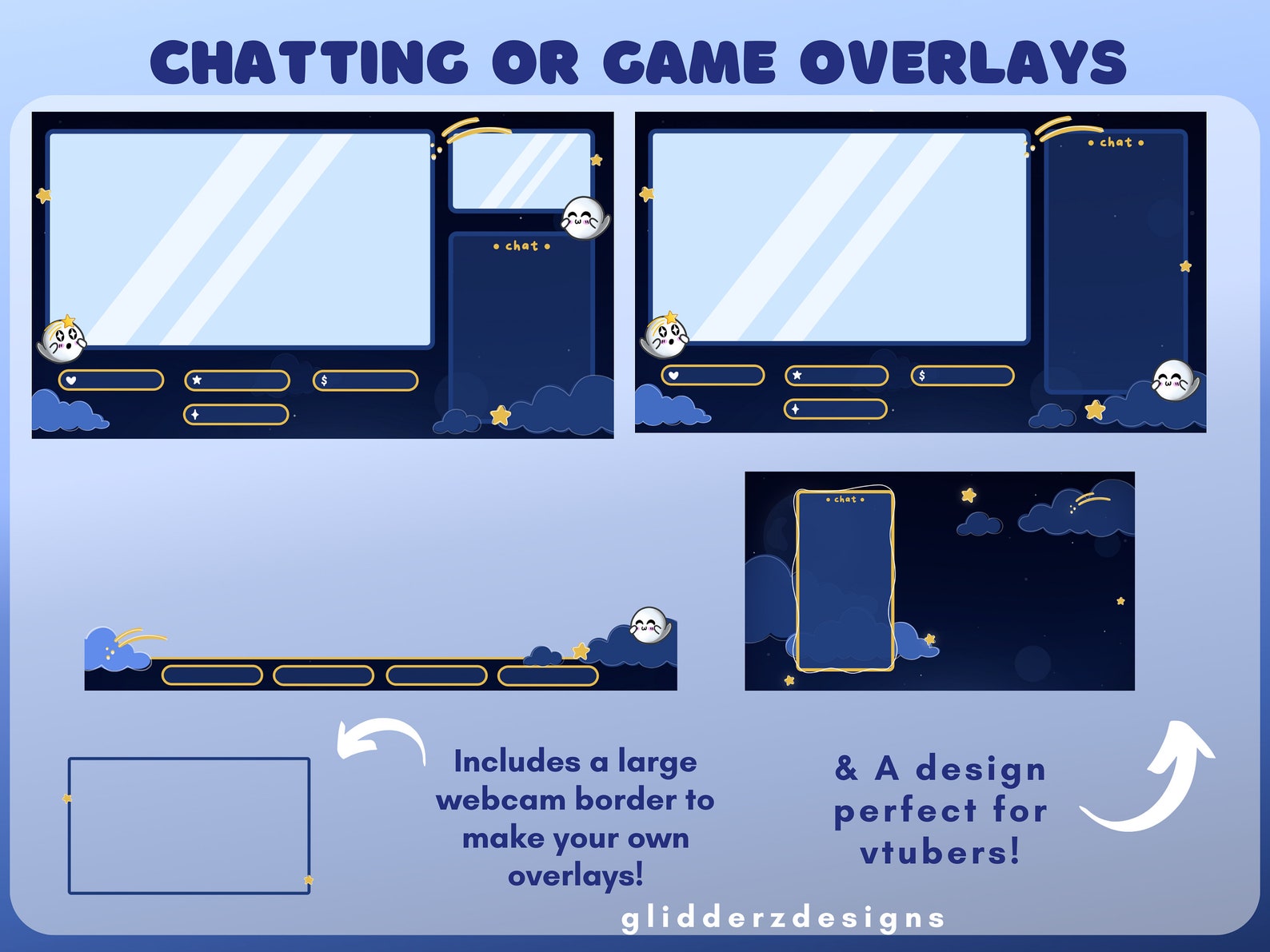 Ghost Stream Layout ULTIMATE Ghost Animated Twitch Package | Night Sky Package Animated ...