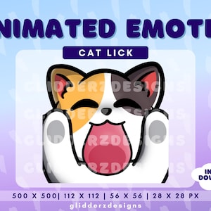 Lick Animated Emote Calico Cat | Lick Twitch Emote | Calico Cat Twitch Emotes | Lick Animated Emote | Calico Cat Animated Emote