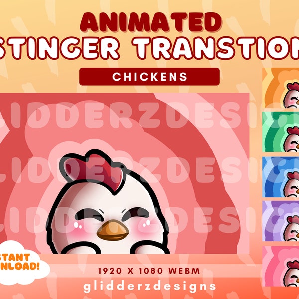 Chicken Stinger Transition | Chicken Twitch Transition | Animated Stream Transition | Chicken Scene Transition for Twitch and Youtube