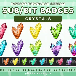 Crystal Sub Anstecker Twitch | Twitch Crystal Anstecker | Edelstein Stream Anstecker |  Regenbogen Crystal Stream Bit Anstecker | Regenbogen Youtube Kanal Anstecker