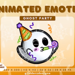Ghost Party ANIMATED Twitch Emote | Party Emote Animated | Party Discord Emote Animated | Ghost Stream Emotes | Halloween Emotes
