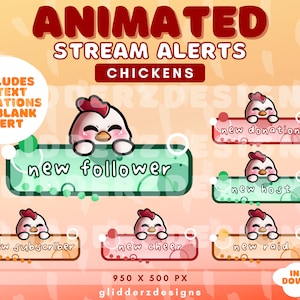 Chicken ANIMATED Twitch Alerts | Chicken Twitch Alerts Animated | Chicken Animated Alerts | Animated Stream Alerts | Chicken Alerts Twitch