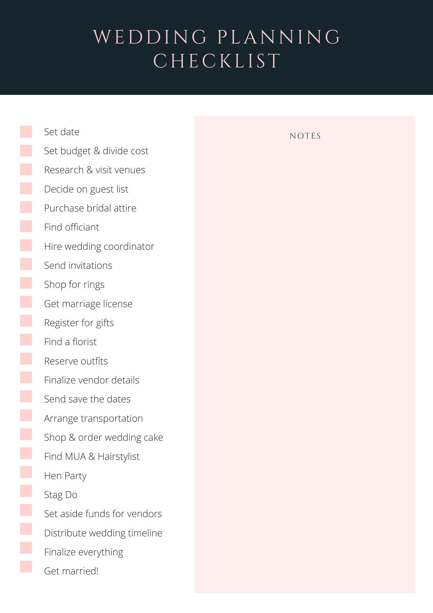 wedding planning checklist etsy